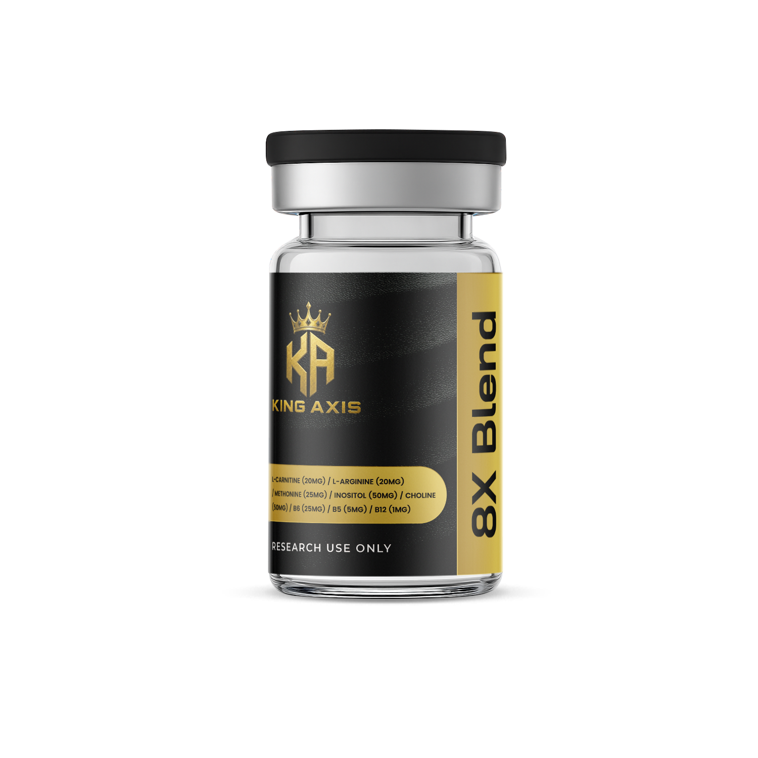 8X Blend L-Carnitine (20mg) / L-Arginine (20mg) / Methonine (25mg) / Inositol (50mg) / Choline (50mg) / B6 (25mg) / B5 (5mg) / B12 (1mg)